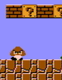 A Goomba under a row of bricks, scanlines off